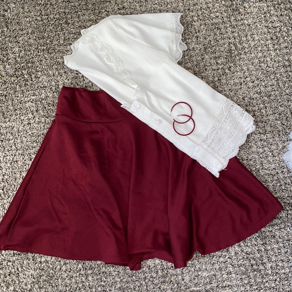 Maroon Skater Skirt